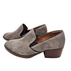 Sofft Women's Velina Grey Suede Slip‎ On Block Heel Loafers Shoes 9W